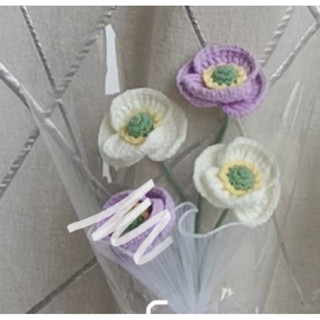 現貨&預訂 臺灣發貨 芒果蕎手作 成品 針織花 含簡易包裝 毛線編織花 虞美人 永不凋謝 仿真花 永生花 情人節禮物