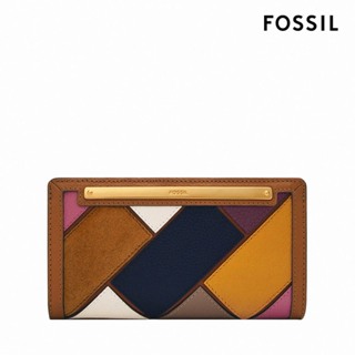 【FOSSIL 官方旗艦館】Liza 輕巧型真皮零錢袋長夾-復古撞色 SL10039194