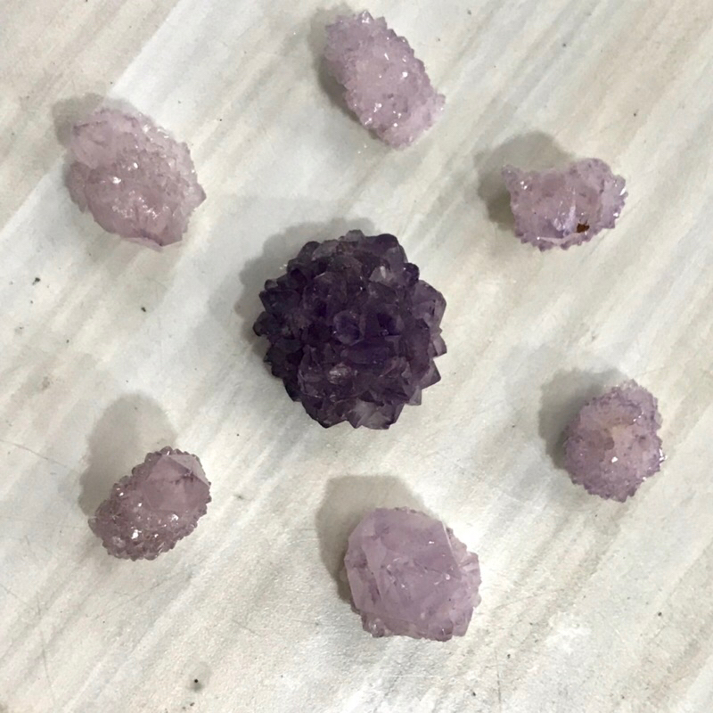 七星陣 仙人掌水晶 紫水晶花簇 風水擺設 H423-1