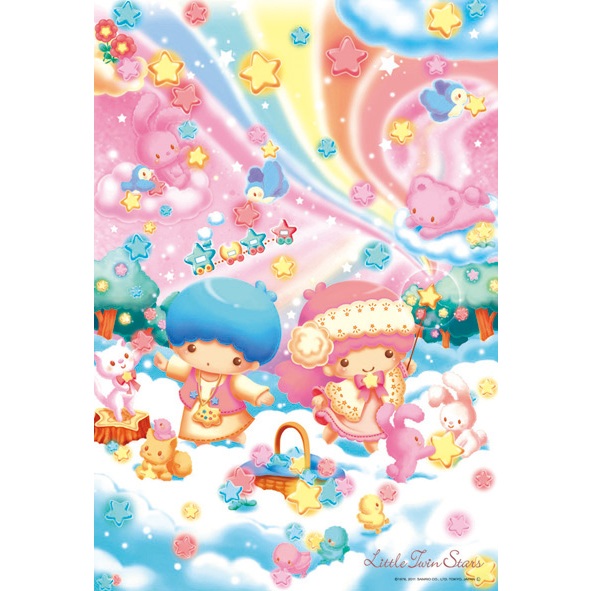 33-054 絕版 300片日本拼圖．三麗鷗 Hello Kitty 凱蒂貓 Kiki&amp;Lala 雙子星