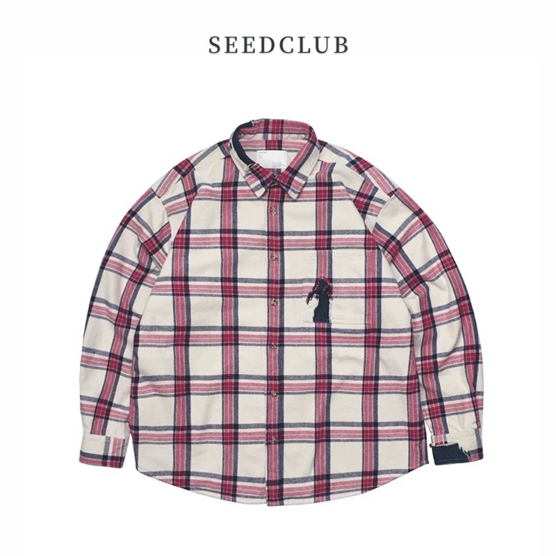 【nnmstore】SEEDCLUB DISTRESSED FLANNEL SHIRT 重磅破壞格紋襯衫