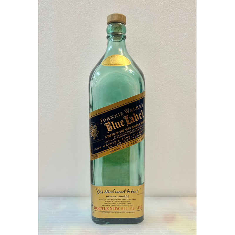 🇬🇧約翰走路 JOHNNIE WALKER 《藍牌》蘇格蘭威士忌 舊版 1L「空酒瓶、空盒」