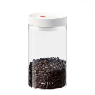 matrix按壓式真空保鮮玻璃密封罐1200ml 咖啡豆密封 防潮儲存罐 閃物咖啡