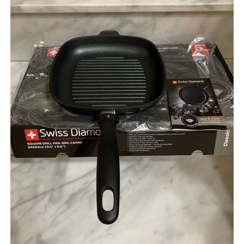 Swiss Diamond瑞仕鑽石 方鑽牛排鍋-24cm