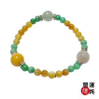 【A1寶石】出清下殺⬊天然緬甸翡翠手鍊-多彩紫羅蘭黃翡飄陽綠手珠-同翡翠手鐲保值(附證書)MO-12543921