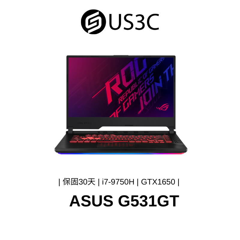 ASUS G531GT 15吋 FHD i7-9750H 8G 256GSSD 1THDD GTX1650 黑色 二手品