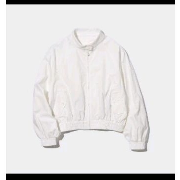 Uniqlo 近全新🤍M號 白色棉質短版布勞森外套