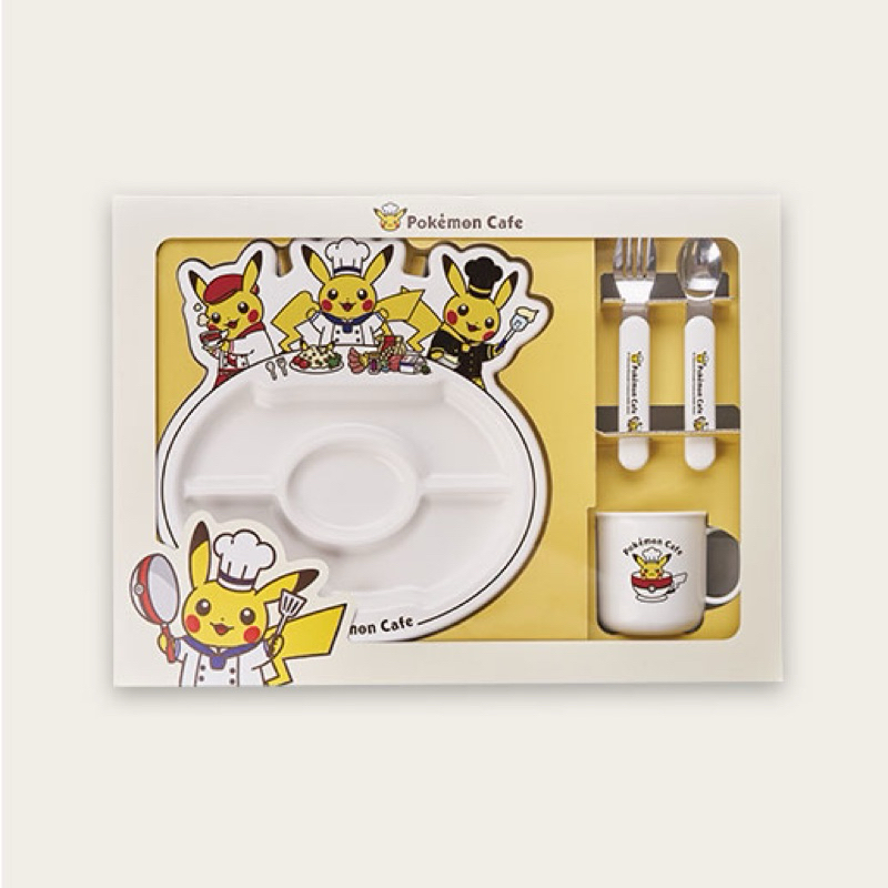 日本 寶可夢餐廳限定 兒童餐盤水杯組 Pokémon Cafe