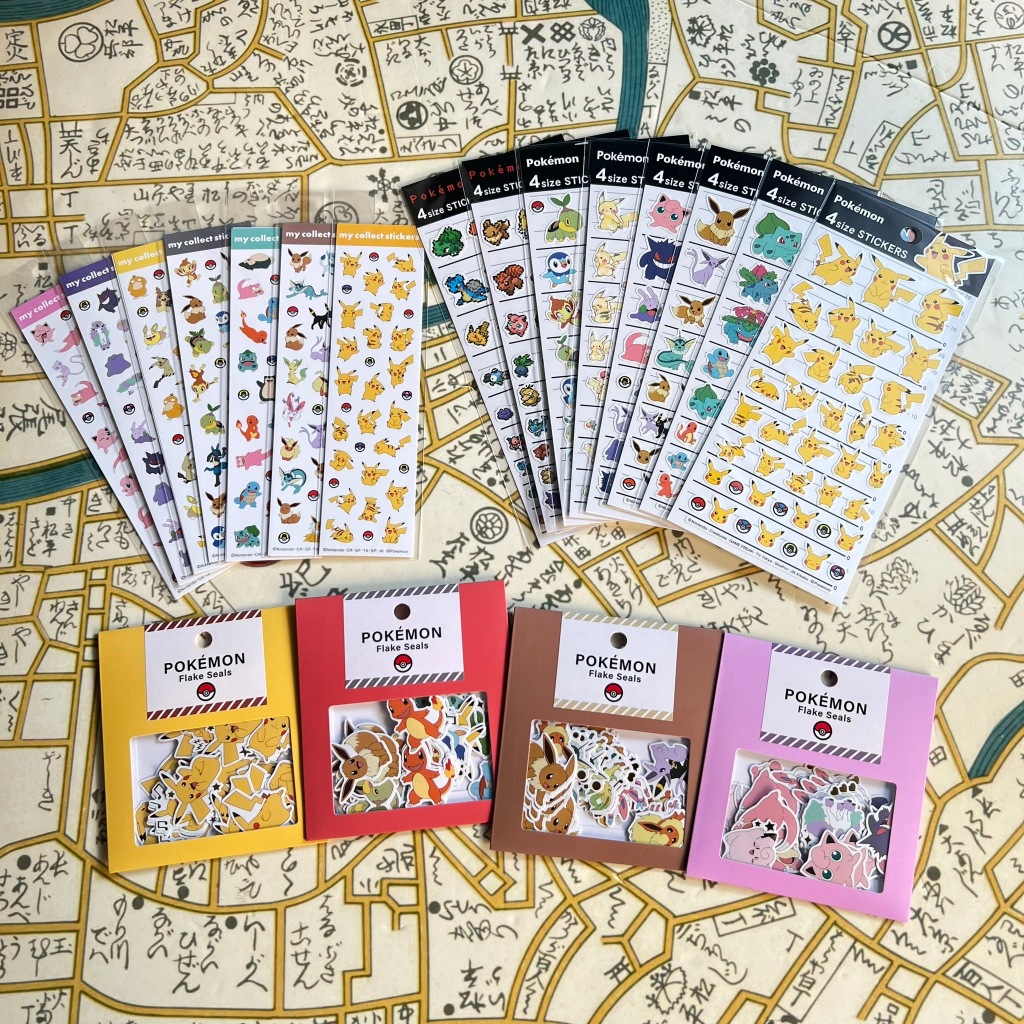 《小巴趴趴造》現貨有發票！日本正版 寶可夢系列貼紙 皮卡丘 伊布 耿鬼 百變怪 夢幻 胖丁 寶可夢貼紙 皮卡丘貼紙