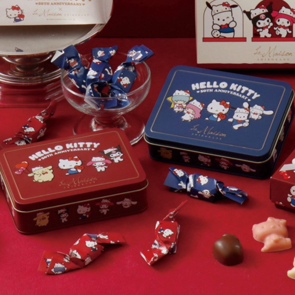 【現貨】日本  HELLO KITTY 凱蒂貓 限量 50周年 巧克力 鐵盒 鐵盒控 50th Anniversary