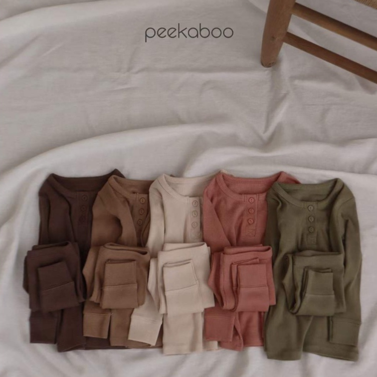 peekaboo 莫代爾羅紋兒童套裝 ｜寶寶 嬰兒 兒童 女童套裝 男童套裝 兒童衣服 兒童睡衣 韓國童裝