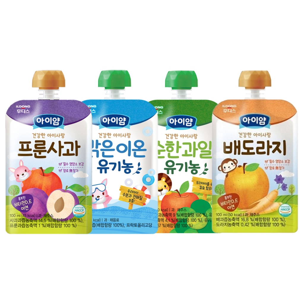 【韓國 ILDONG FOODIS】日東 寶寶果汁 桔梗梨果汁 蘋果黑棗汁 活力平衡飲 綜合水果汁