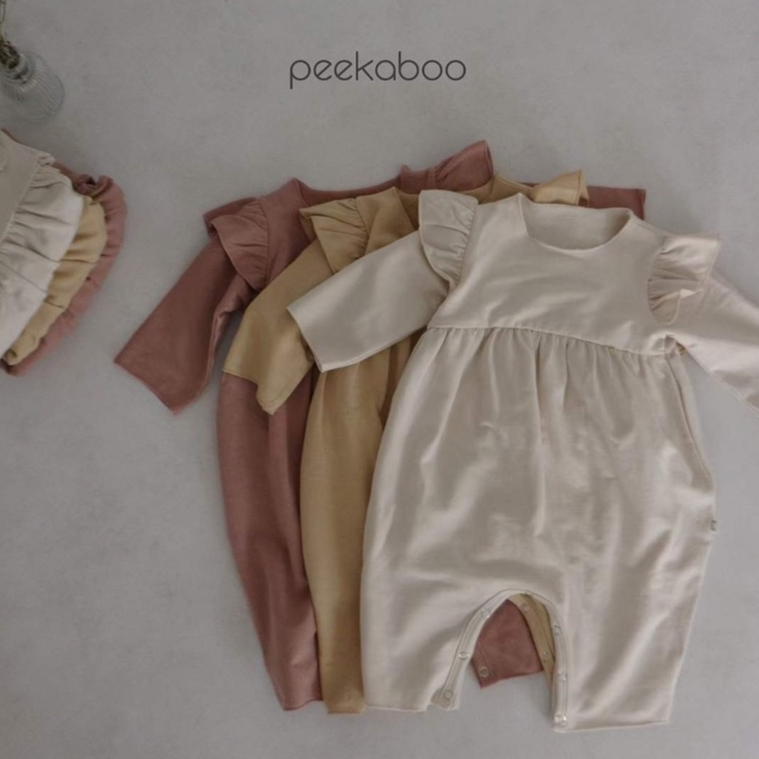 Peekaboo 肩荷葉寶寶連身衣《現+預》｜韓國童裝 寶寶包屁衣 女寶 嬰兒衣服 寶寶衣服 兒童連身衣 嬰幼兒