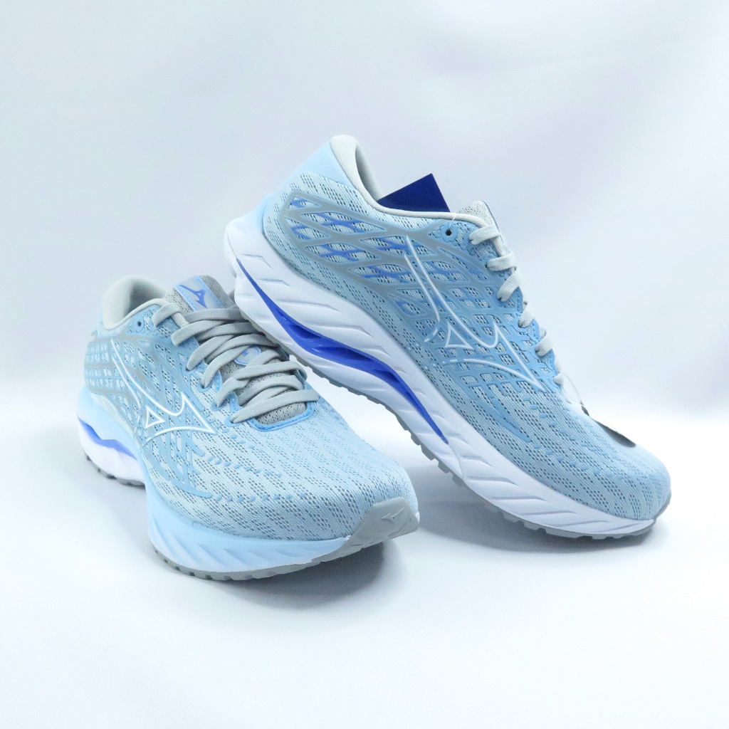 Mizuno J1GD244625 WAVE INSPIRE 20 SW 女慢跑鞋 4E楦 灰青藍