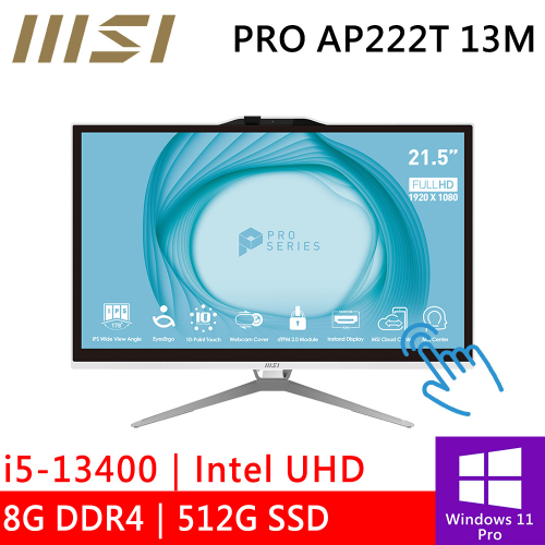 微星 PRO AP222T 13M-209TW 22型 白(i5-13400/8G DDR4/512G PCIE/W11