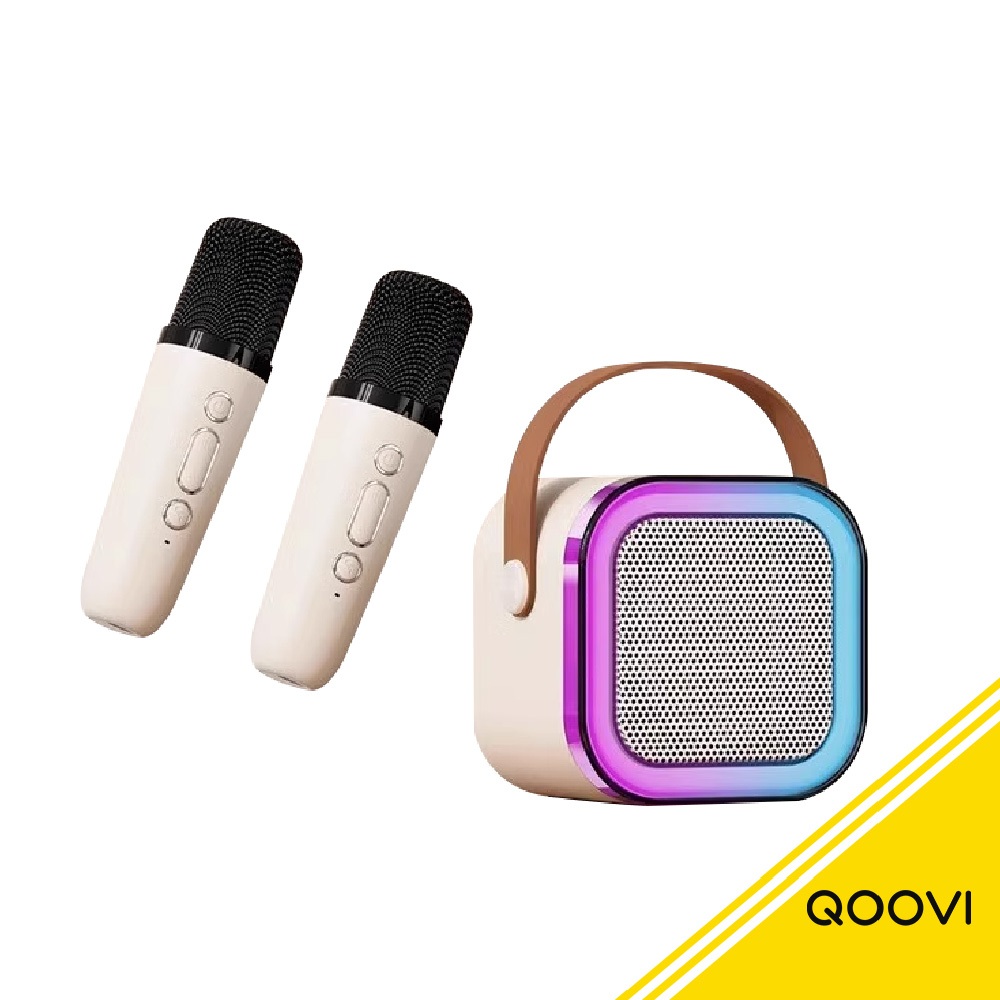 新品上架【QOOVI】RGB多功能歡唱卡拉OK 藍芽 無線麥克風 藍芽 無線麥克風 藍芽喇叭 RGB 小喇叭 交換禮物