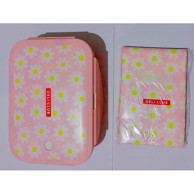 日本ASVEL花漾微波便當盒（附便當袋） 粉色-500ml/ 廚房 冷凍加熱密封防漏