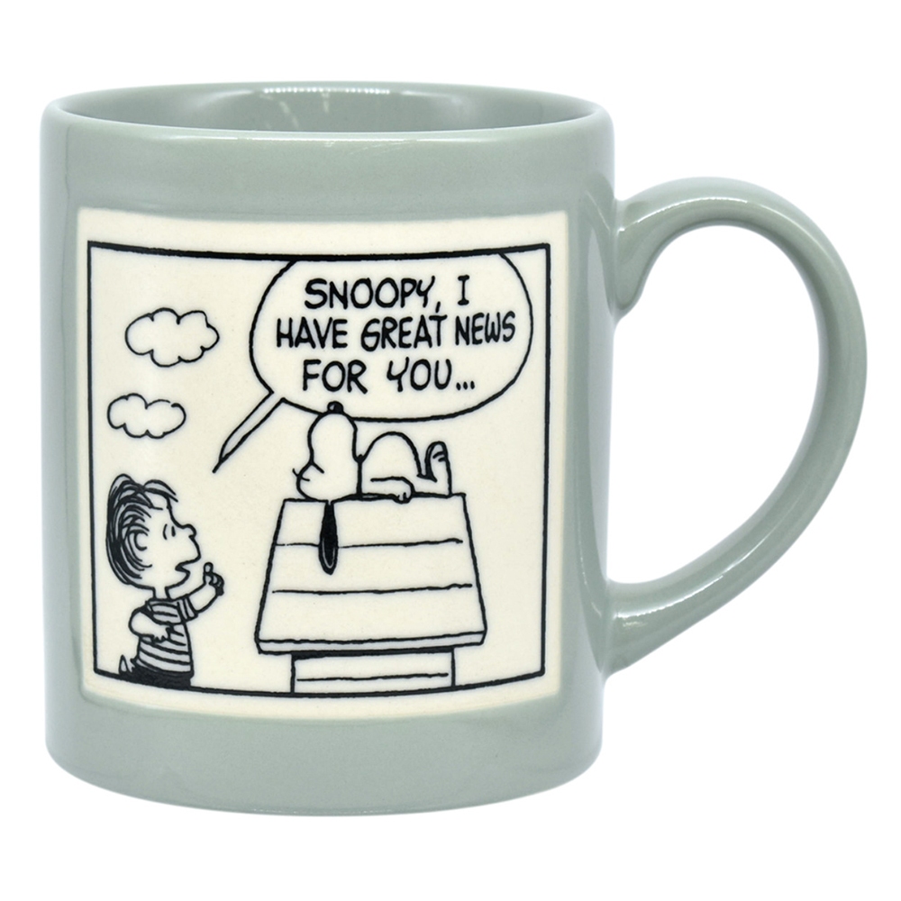 大西賢製販 日本製 Snoopy 史努比 漫畫風陶瓷馬克杯 300ml 史努比 藍色 OS76949