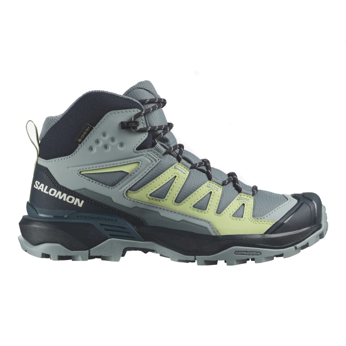 Salomon 所羅門 女款 X Ultra 360 GTX 防水中筒登山鞋 綠/藍/灰 L47448800 綠野山房