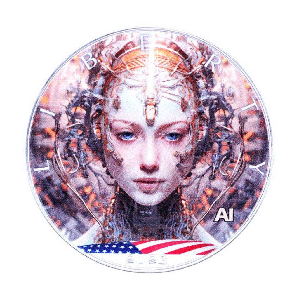 2023美國鷹揚AI網路美女1盎司彩色銀幣