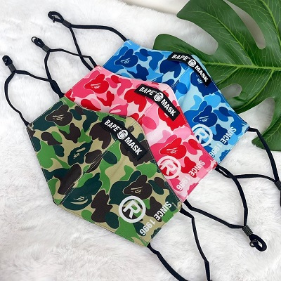 小蜜酥潮流代購    BAPE 黑標迷彩R字體口罩【BAPE2-352】