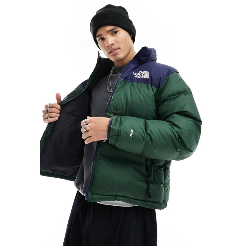 the north face 1996 羽絨外套 藍綠