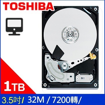 Toshiba 1TB 3.5吋硬碟 SATA3 DT01ACA100 未拆封使用
