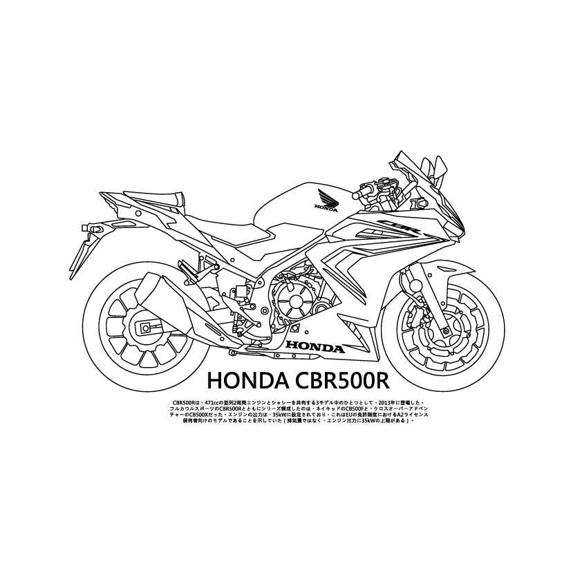 【Nika 設計師T恤】HONDA CBR500R CBR650R CBR600rr 摩托車T恤-短袖