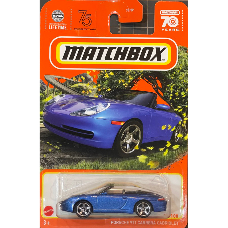 美泰matchbox火柴盒 保時捷 PORSCHE 911 CARRERA CABRIOLET 敞蓬跑車