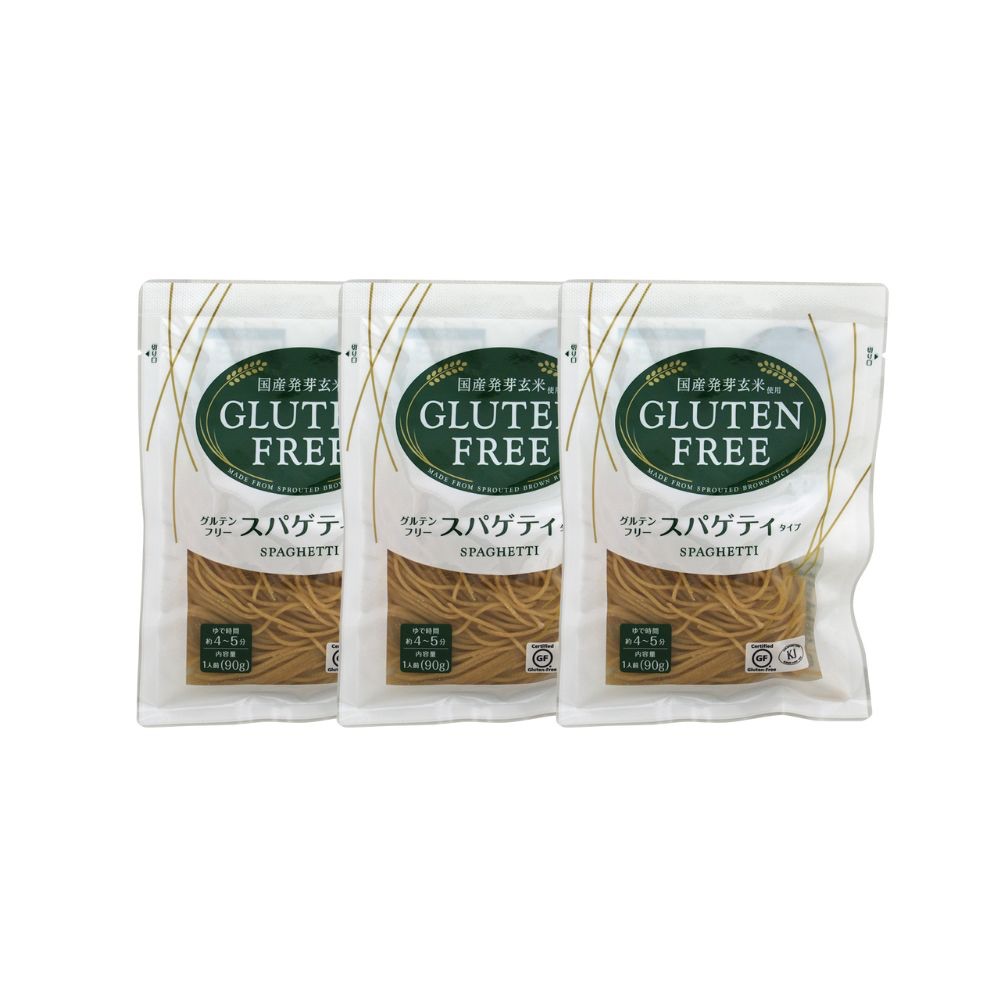 【Glutenfree】無麩質圓直麵90g 3入組 日本秋田發芽糙米製成 米義大利麵