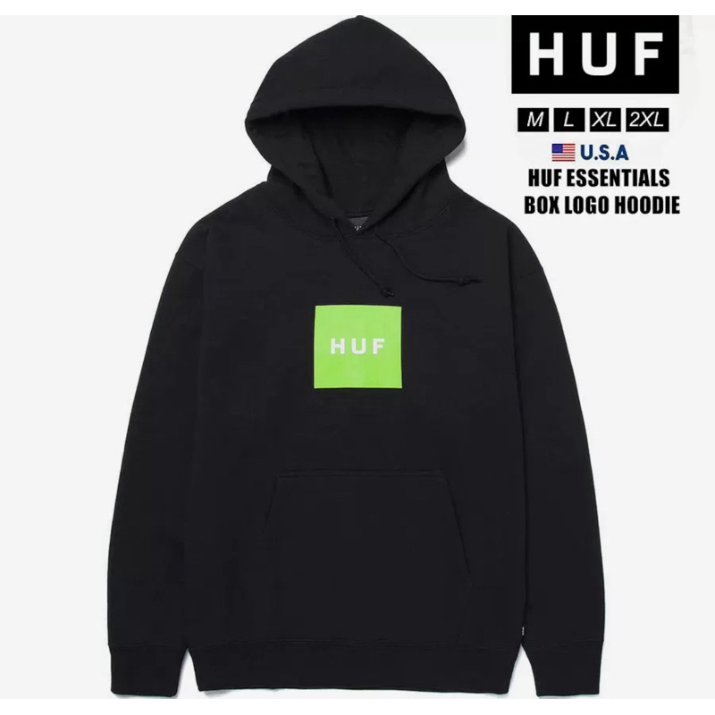 HUF ESSENTIALS BOX LOGO 23 字母款 三角 兩色 零碼 刷毛 秋冬 連帽長袖T恤 帽T 正品