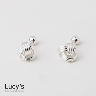 Lucy's 925純銀 翻轉圈套 轉珠耳環 (107134)