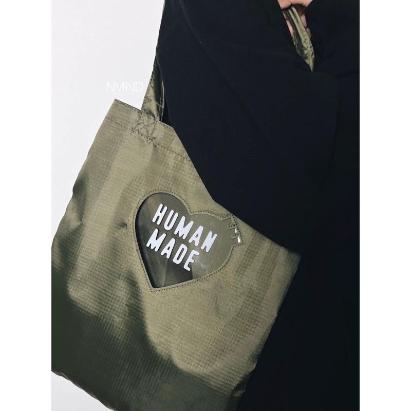 《No.8store》HUMAN MADE HEART ❤️ TOTE BAG Olive 綠色托特包現貨 筆電 包A4