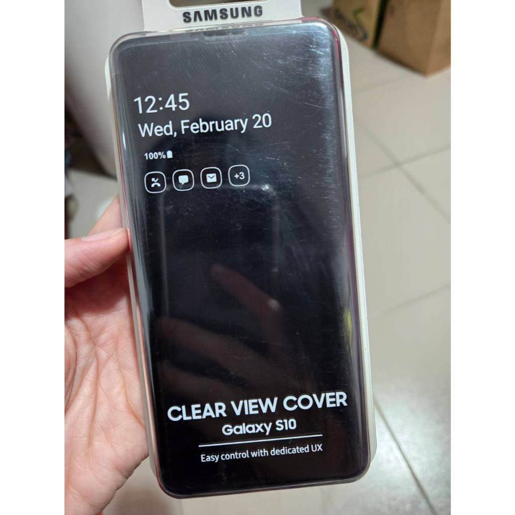 【SAMSUNG 三星】Samsung Galaxy S10 全透視感應皮套 黑 全新未拆封