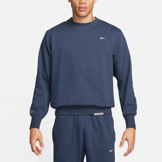 Nike Standard Issue 男長袖針織衫 長袖上衣 圓領衫 大學T 拉鍊口袋 電繡 DQ5821-437 藍