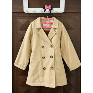 二手 極新 ZARA BABY 女童 秋冬 經典 雙排釦 風衣 長袖 外套 3-4Y/104cm