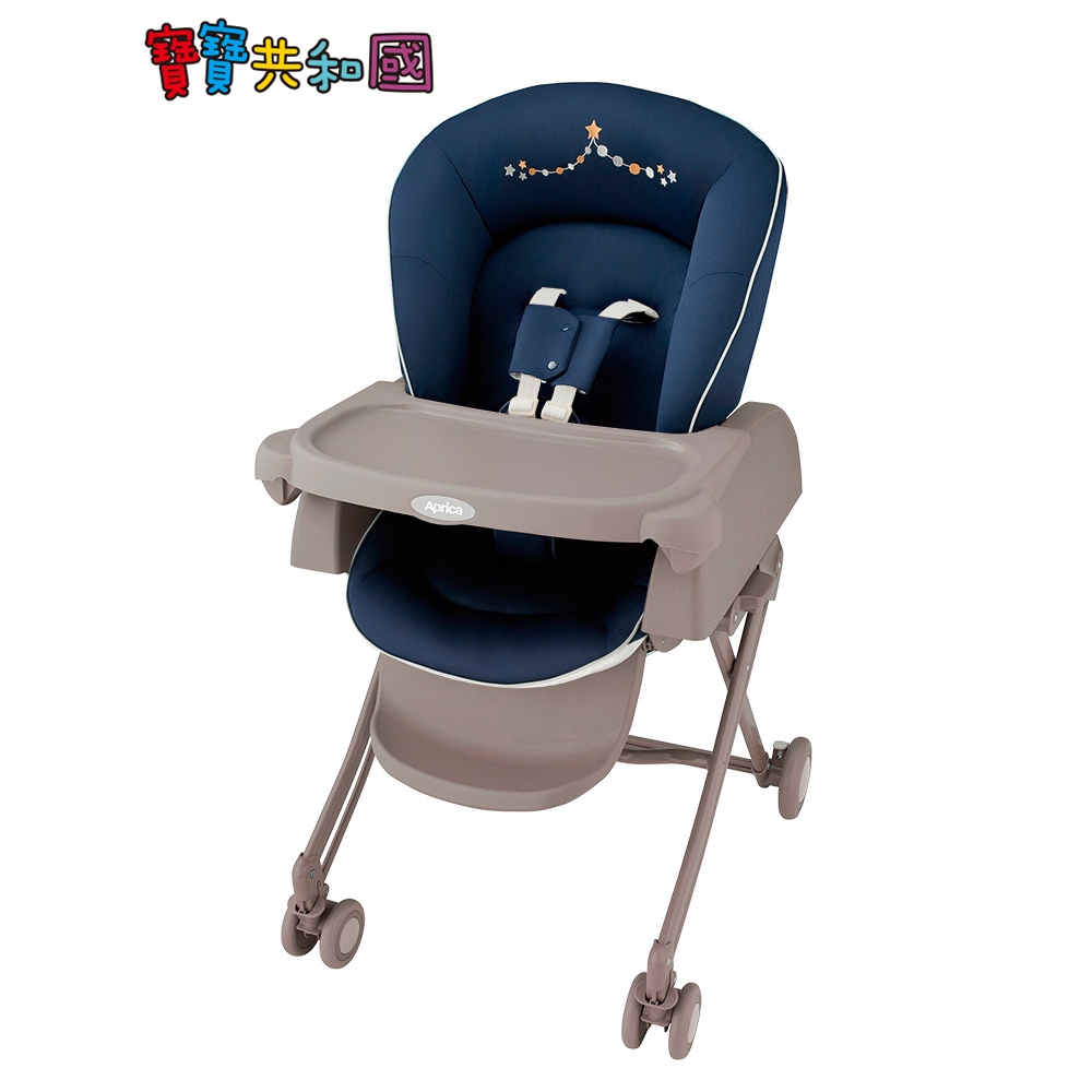 愛普力卡 Aprica 標準款 0-4歲手動安撫餐搖床椅 YuraLism Smart 藍海樂園 原廠公司貨 寶寶共和國