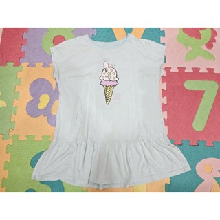 ☆二手☆女童裝 可愛冰淇淋史奴比 Snoopy 薄荷綠 短袖條紋 T-shirt 上衣 尺寸150☆儲存良好☆