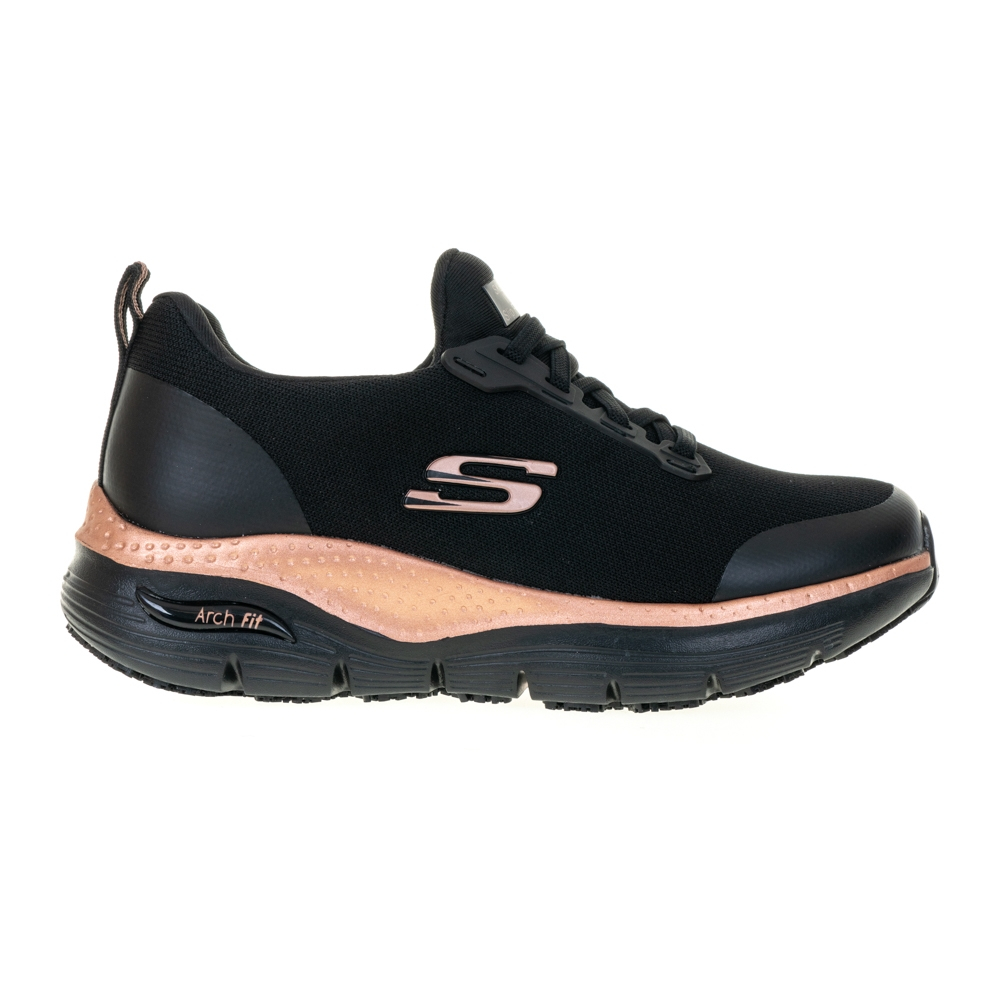 Skechers  ARCH FIT SR 女鞋 工作鞋 止滑 輕量 防潑水 支撐 黑-108023BKRG