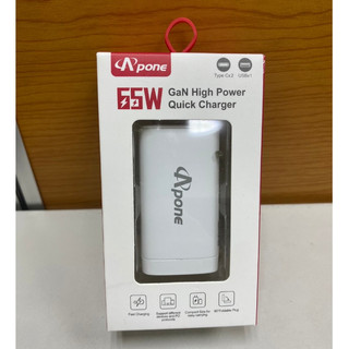 【公司貨/附發票】Apone 65W GaN 氮化鎵 PD+QC 3孔 快充 充電器