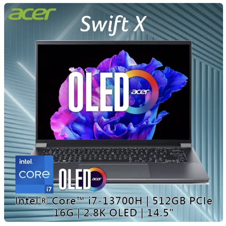 ACER Swift X SFX14-71G-74EQ 灰(i7-13700H/16G/RTX3050-6G/512G