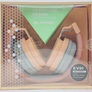 全新 Elmcoei 粉嫩馬卡龍折疊耳罩式耳機EV90 立體聲音樂耳機 麥克風 有線耳機 4cm 舒適調節頭戴裝置