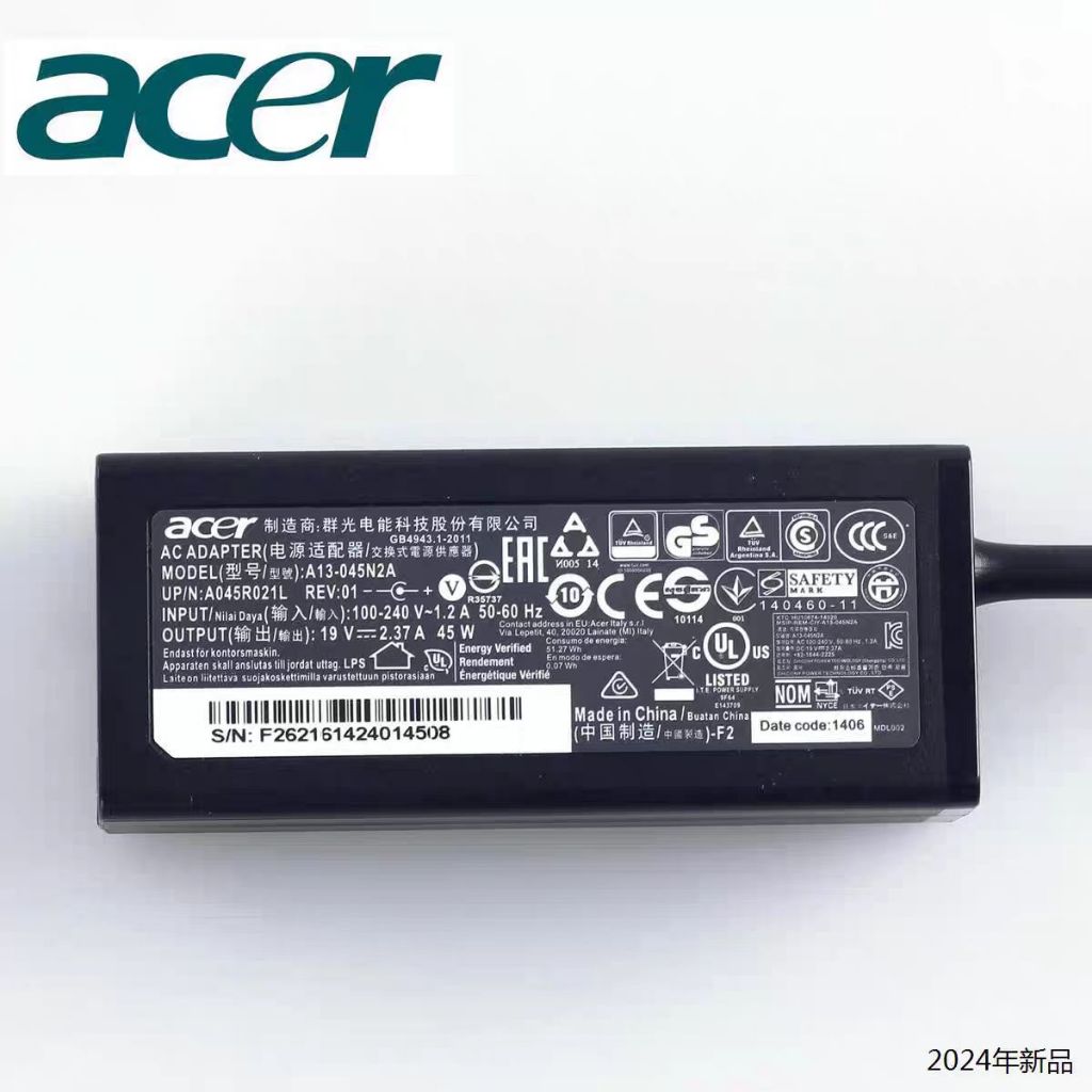 原廠 宏碁 Acer 45W 2.37A SWIFT5 SF514 SF515 SF514-52T 電源充電器 變壓器