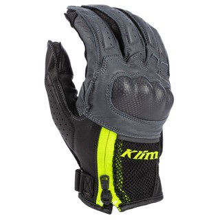 【美國KLIM】INDUCTION碳纖維/沖孔皮革/PORON® XRD®防護手套 ASPHALT HI-VIS