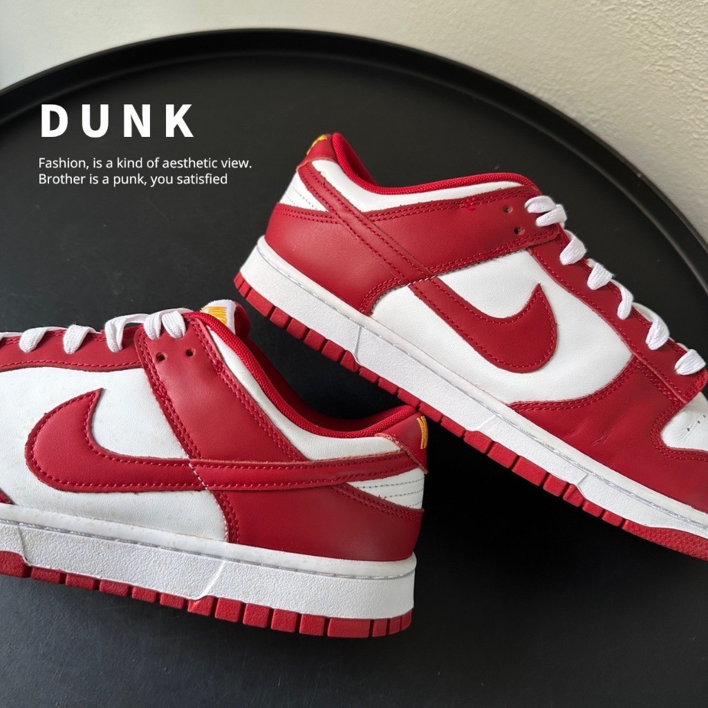 [二手] Nike Dunk Low Retro "Gym Red" 大學紅 白紅 低筒男女鞋 US11 DD1391