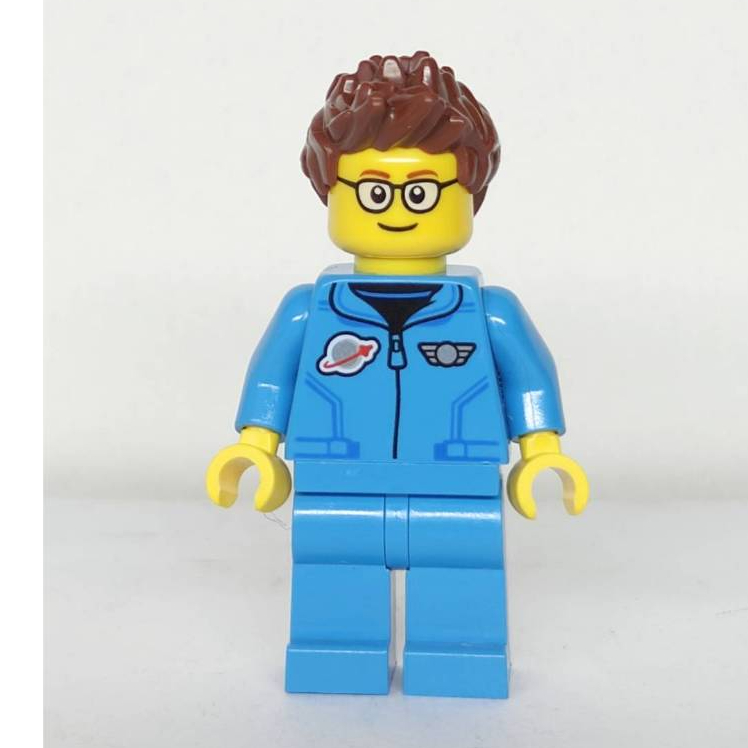 &lt;樂高人偶小舖&gt;正版LEGO 自組人偶C202 太空人員 戴眼鏡 航太 城市 整隻人偶