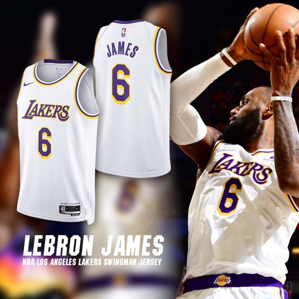 [6折代購] NIKE NBA DRY LEBRON JAMES LAKERS 白色 湖人隊 球衣 DN2081-100