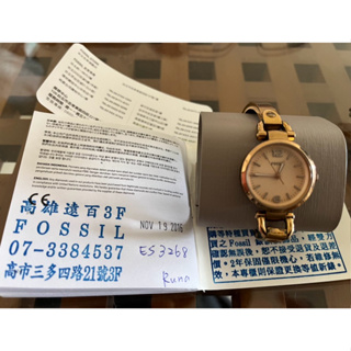 【FOSSIL】公司貨 柔美氣質手環式腕錶/玫瑰金 女錶ES3268