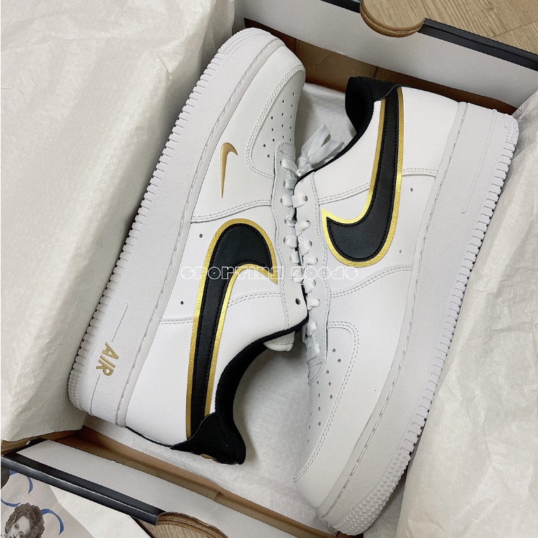 S.G Nike Air Force 1 LV8 DA8481-100 Gold AF1 雙鈎 板鞋 鑲金 白黑金 男鞋