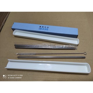 (板橋雜貨部) 304不鏽鋼餐具四件組 臺灣製 (筷子+吸管+管刷+PP收納盒) 筷身.吸管列印304